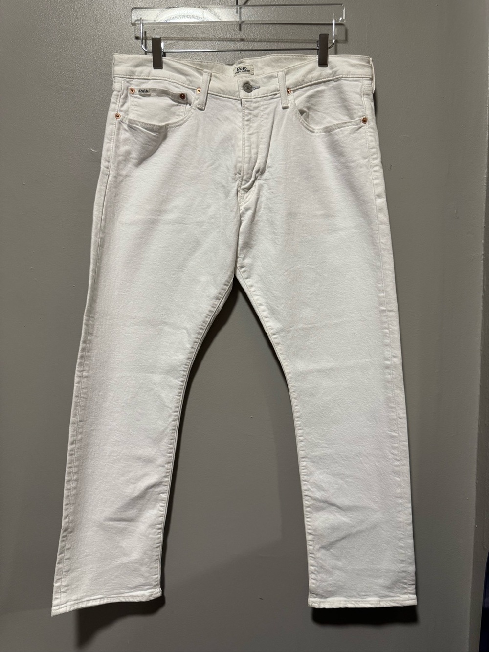 Polo Ralph Lauren Varick Slim Straight White Jeans Men’s 36x30 Denim